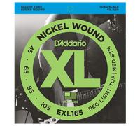 D'Addario Cuerdas para bajo eléctrico EXL165 Custom Light 45-105 Escala larga Juego de 4 cuerdas