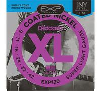D'Addario EXP120 Coated Nickel-Plated Steel Super Light Electric Guitar Strings