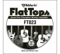 D'Addario FT023, cuerda individual semiplana de bronce fosforado para guitarra acústica, .023