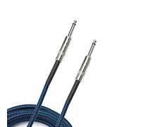 D'Addario Guitar Cable - Guitar Lead - Instrument Cable - Guitar Accessories - Braided Cable - 15 Feet/4.57 Meters - Blue - 1 Pack