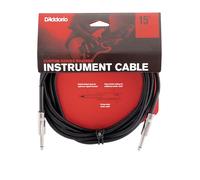 D'Addario Guitar Cable - Guitar Lead - Instrument Cable - Guitar Accessories - Custom Series Braided Cable - 15 Feet/4.57 Meters - Black - 1 Pack