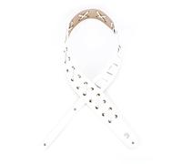 D'Addario Guitar Strap - Guitar Accessories - Electric Guitar Strap, Acoustic Guitar Strap, Acoustic Electric Guitar Strap & Bass Guitar Strap - Laced - White