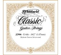 D'Addario J2906 Classics, cuerda individual rectificada para guitarra clásica, tensión moderada, sexta cuerda, transparente