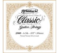 D'Addario J3005, cuerda individual rectificada para guitarra clásica, tensión normal, quinta cuerda
