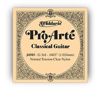 D'Addario J4503 Pro-Arte, cuerda individual de nailon para guitarra clásica, tensión normal, tercera cuerda