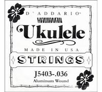 D'Addario J5403, cuerda individual con entorchado de aluminio para ukulele tenor, tercera cuerda, .036