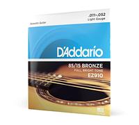 D'Addario - Juego de cuerdas para guitarra acústica EZ910 - Bronce, Ligero 011' - 052'