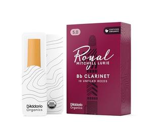 D'Addario Mitchell Lurie Organic Cañas Clarinete Sib Fuerza 5.0, Paquete 10 | Las cañas de clarinete Mitchell Lurie Organic Bb ofrecen un tono cálido, respuesta flexible, jugabilidad y articulación