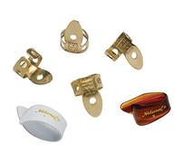 Planet Waves National Conjunto de púas, Latón, Multi, Dedos y Pulgares, Mediana/Grande, 6 púas