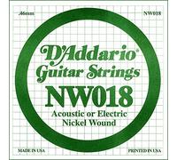 D'Addario NW018, cuerda individual con entorchado en níquel para guitarra eléctrica, .018