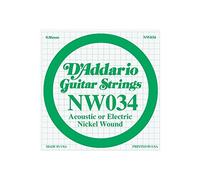 D'Addario NW034, cuerda individual con entorchado en níquel para guitarra eléctrica, .034