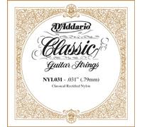 D'Addario NYL031, cuerda individual de nailon rectificada para guitarra clásica, .031