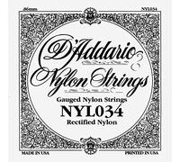 D'Addario NYL034, cuerda individual de nailon rectificada para guitarra clásica, .034