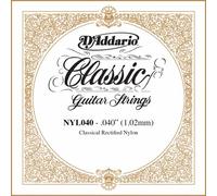 D'Addario NYL040, cuerda individual de nailon rectificada para guitarra clásica, .040