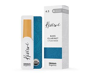 D'Addario Orgánico Reserve Bass Cañas para Clarinete - Cañas Clarinete - La Primera y única Caña Ecológica - 4.5 Fuerza, 10 Paquete