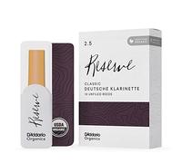 D'Addario Orgánico Reserve Classic German Cañas para Clarinete - Cañas Clarinete - La Primera y única Caña Ecológica - 2.5 Fuerza, 10 Paquete