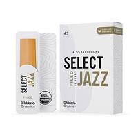 D'Addario Orgánico Select Jazz Filed Alto Cañas para Saxofón - Cañas de Saxo - La Primera y única Caña Ecológica - 4 Suave, 5 Paquete