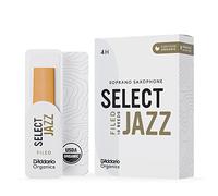D'Addario Orgánico Select Jazz Filed Soprano Cañas para Saxofón - Cañas de Saxo - La Primera y única Caña Ecológica - 4 Duro, 5 Paquete