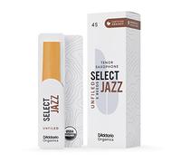 D'Addario Orgánico Select Jazz Unfiled Tenor Cañas para Saxofón - Cañas de Saxo - La Primera y única Caña Ecológica - 4 Suave, 5 Paquete