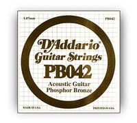 D'Addario PB042, cuerda individual para guitarra acústica, entorchada en bronce fosforado, .042