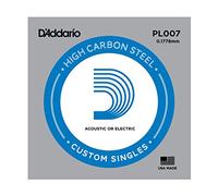 D'Addario PL007 - Cuerda individual de acero liso para guitarra, Plateado, 007 mm