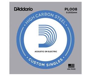 DAddario PL008 Single Plain Steel .008