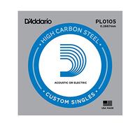 D'Addario PL0105 - Cuerda individual de acero liso para guitarra, 0105 mm, plateado