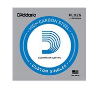 D'Addario PL026 - Cuerda individual de acero liso para guitarra, 026, plateado