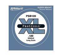 D'Addario PSB120T ProSteels Bass Guitar Single String, Long Scale, .120, Tapered