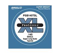 D'Addario PSB145TSL ProSteels Bass Guitar Single String, Super Long Scale, .145, Tapered