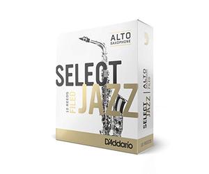D'Addario Rico Filed Hard 3 Strength Select Jazz Reed for Alto Sax (Pack of 10)