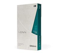 D'Addario VENN G2 Synthetic Clarinet Reeds - Caña Clarinete Sib con Construcción Sintética Avanzada de Fibras de Polímero, Resina y Caña Natural - Resistencia 3.5+