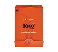 D'Addario Woodwinds - Rico Alto Sax Reeds - Cañas para Saxofón Alto - Cañas para Saxofón Alto hechas a mano para principiantes, estudiantes, educadores - Fuerza 1.5, 50-Pack, resistencia 1.5
