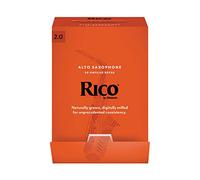 D'Addario Woodwinds - Rico Alto Sax Reeds - Cañas para saxofón alto - Cañas para saxofón alto hechos a mano para principiantes, estudiantes, educadores - Fuerza 2.0, 50-Pack