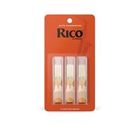 D'Addario Woodwinds - Rico Alto Sax Reeds - Cañas para Saxofón Alto - Cañas para Saxofón Alto hechas a mano para principiantes, estudiantes, educadores - Fuerza 2.0, 3-Pack