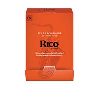 D'Addario Woodwinds Rico Lengüetas para saxofón Tenor, hechas para principiantes, estudiantes, educadores, dureza 1.5, paquete de 50 unidades
