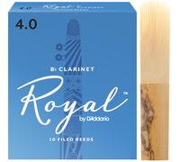 Cañas para clarinete en Si bemol Rico Royal, resistencia de 4.0, paquete de 10