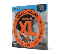 D'Addario Cuerdas Guitarra Electrica | Cuerdas de Guitarra | EJ22, cuerdas con entorchado en níquel para guitarra eléctrica, tensión media para Jazz, 13-56