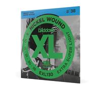 D'Addario Cuerdas Guitarra Electrica | Cuerdas de Guitarra | EXL130 Juego de Cuerdas, Plateado, Extra Super Light, 08-38