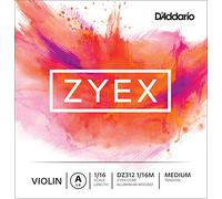 D'Addario Zyex Violin Single A String, 1/16 Scale, Medium Tension