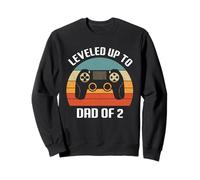 Daddy Again Leveled Up to Dad of 2 Gamer Controller Design Sudadera