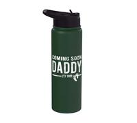 Daddy Coming Soon Daddy 2022 for the best papá Stainless Steel Insulated Water Bottle