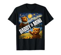 Daddy & Mini Cute Bear Matching Día del Padre Noche Estrellada Camiseta