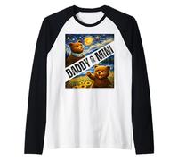 Daddy & Mini Cute Bear Matching Día del Padre Noche Estrellada Camiseta Manga Raglan