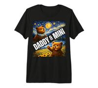 Daddy & Mini Cute Bear Matching Día del Padre Noche Estrellada Camiseta Premium