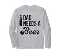 Daddy Needs a Beer Lover Men Beer Dad Drinking Beer Bottle Manga Larga