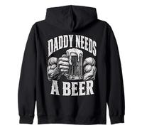 Daddy Needs A Beer Muscular Dad Día del Padre Divertido Sudadera con Capucha