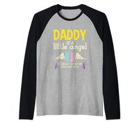 Daddy of A Little Angel Infantil Conciencia Pérdida Aborto Espontáneo Camiseta Manga Raglan