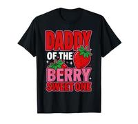 Daddy of The Berry Sweet One Strawberry 1st Birthday matchin Camiseta