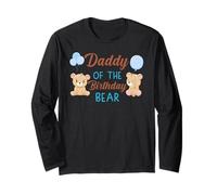 Daddy of The Birthday Boy Bear 1er Birthday Party Boy Manga Larga